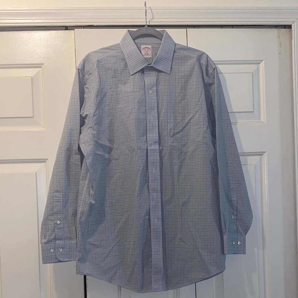 Brooks Brothers Men's Blue Plaid Dress Shirt